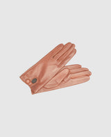 Gloves with snap fastener - Reddish brown