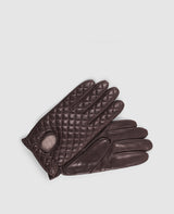 Gloves with check pattern - Dark brown
