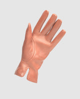 Gloves with quilting - Reddish brown