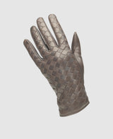 Gloves with quilting - Dark brown