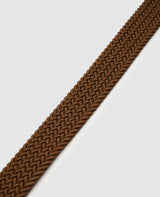 Elastic braided belt - Brown