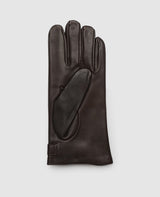 Gloves with snap fastener - Dark brown