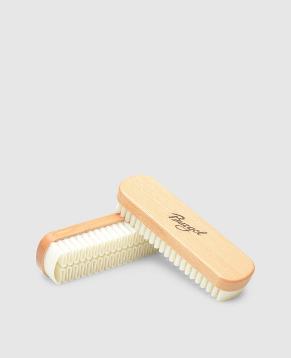Suede and leather brush - White