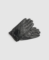 Gloves with check pattern - Black