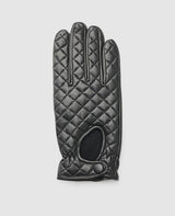 Gloves with check pattern - Black