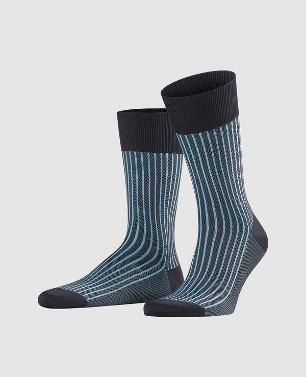 Falke Oxford Stripe Men Socks - Dark Navy