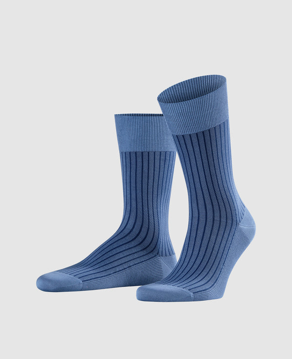 Falke Oxford Stripe Men Socks - Dusty Blue