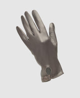 Gloves with button - Dark Brown