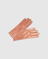 Woven leather gloves - Red brown