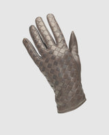 Woven leather gloves - Dark Brown