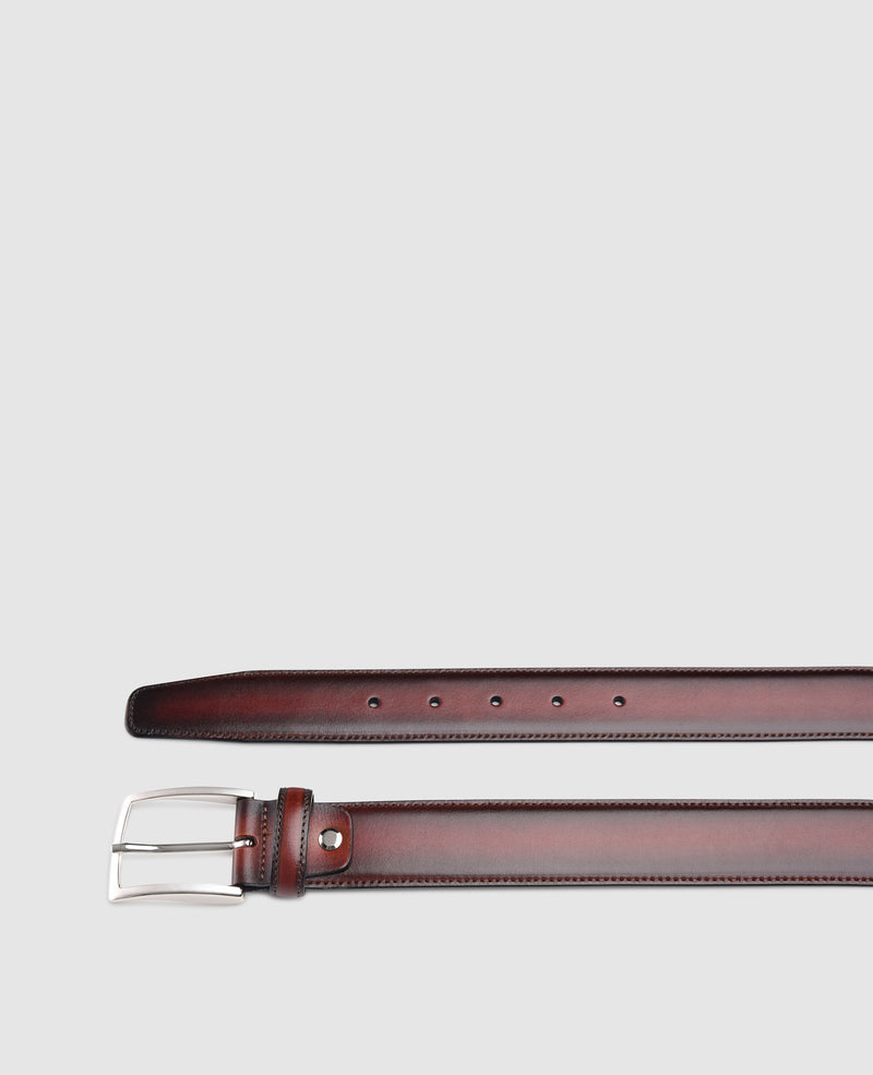 Men’s Patina belt in bordeaux - Bordeaux