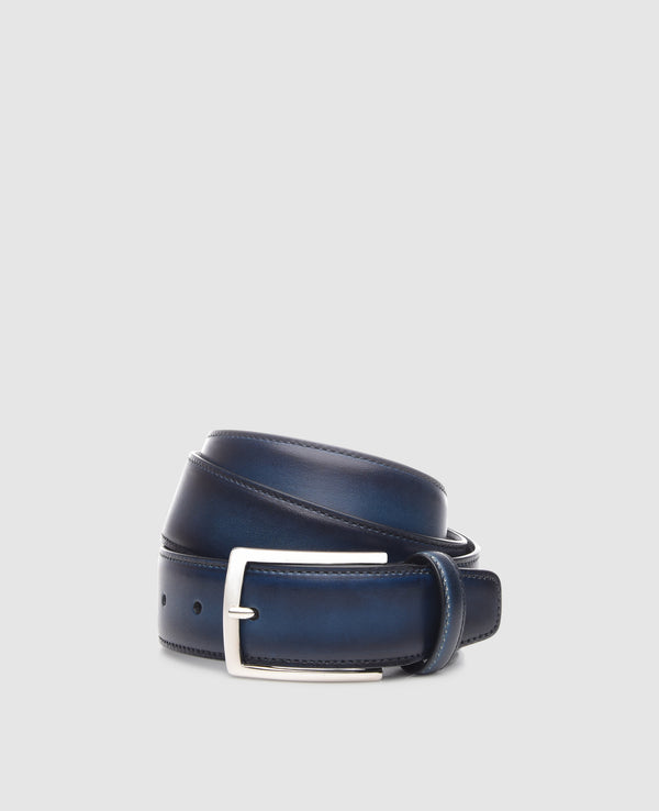 Men’s Patina belt in navy - Navy