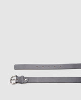 Velour Leather Belt in Gray - Grey