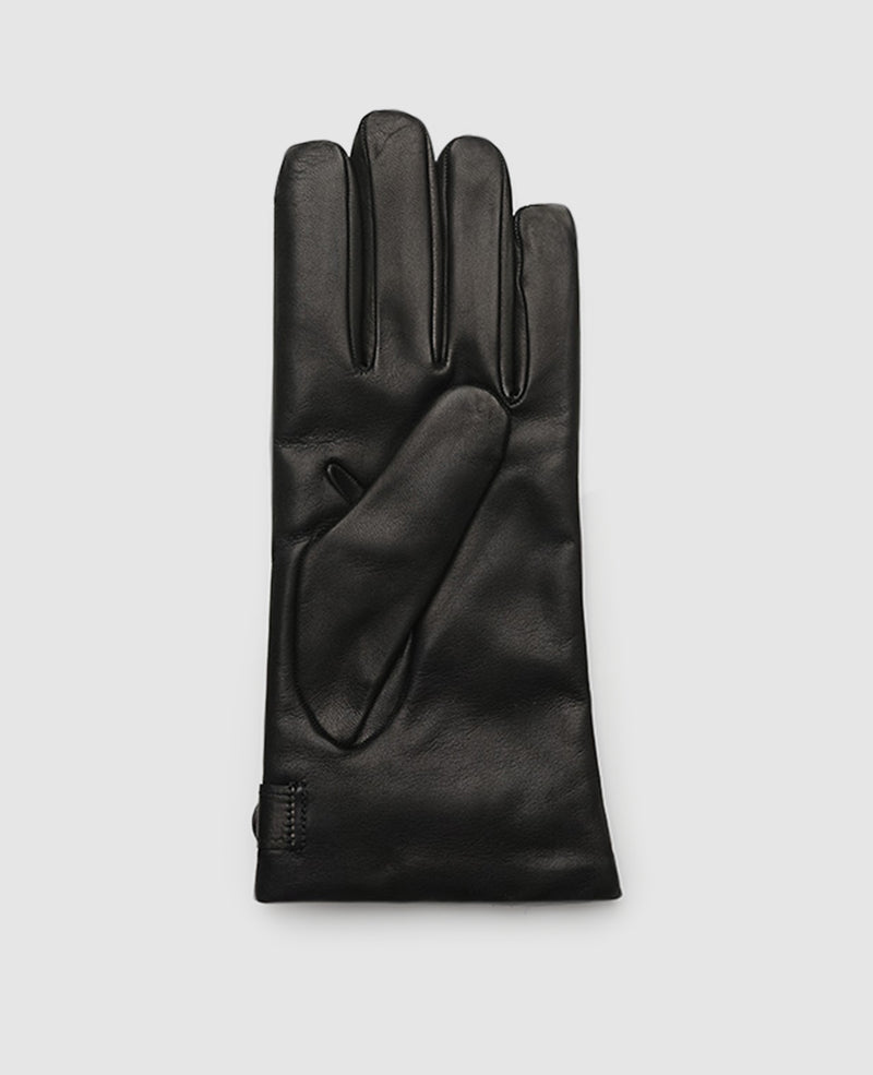 Gloves with button - Black