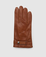 Gloves with button - Light Brown