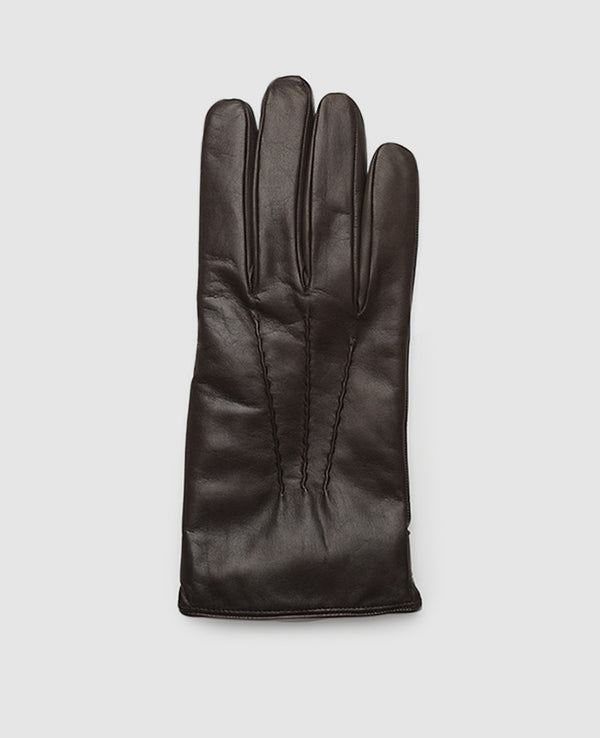 Gloves with stitching - Dark Brown