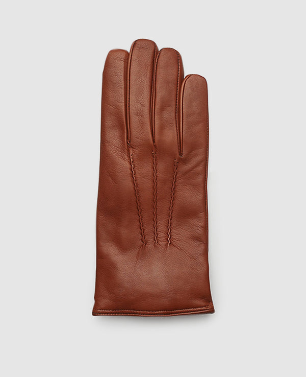 Gloves with stitching - Light Brown