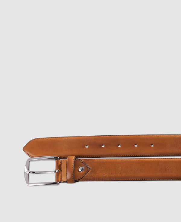 Men’s leather belt in cognac - Cognac