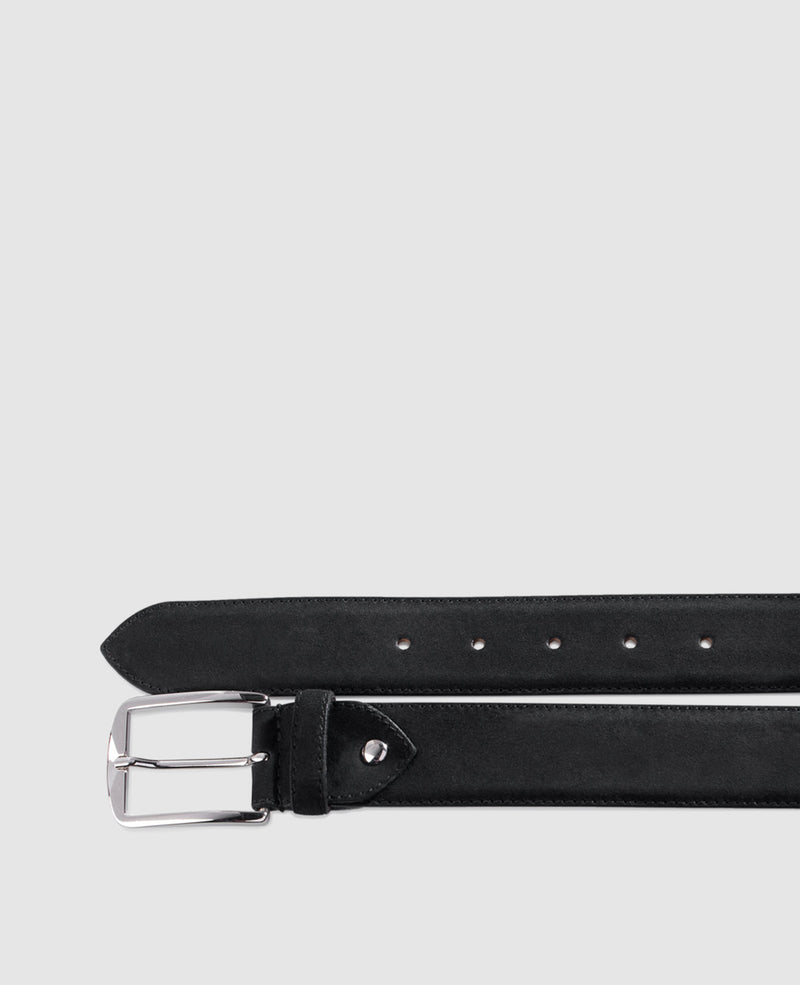 Men’s suede belt in black - Black