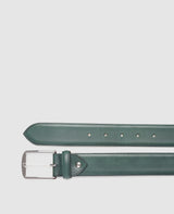 Men’s leather belt in green - Red