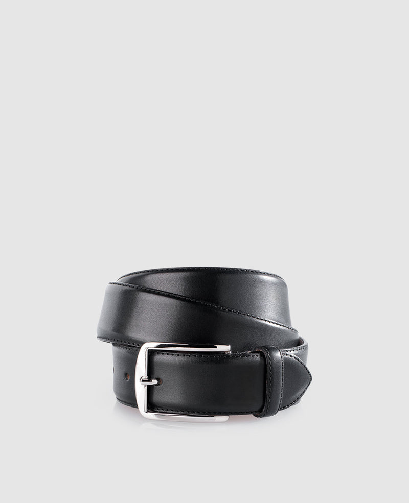 Men’s leather belt in black - Black